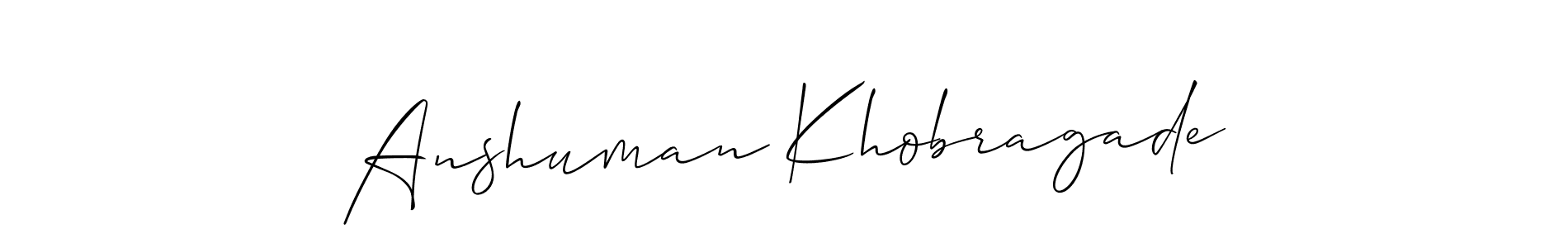 Use a signature maker to create a handwritten signature online. With this signature software, you can design (Allison_Script) your own signature for name Anshuman Khobragade. Anshuman Khobragade signature style 2 images and pictures png