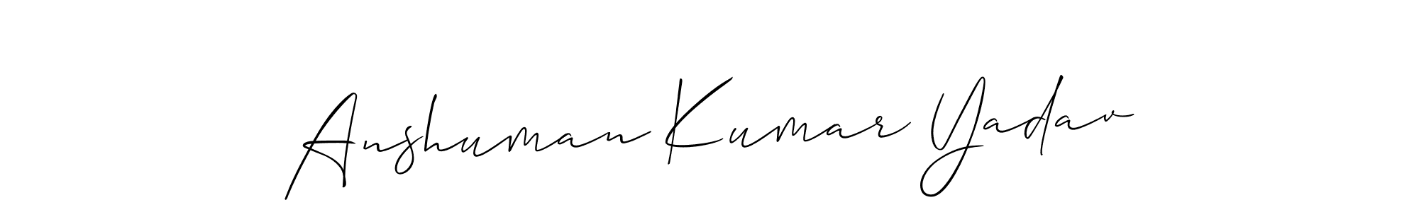 Also we have Anshuman Kumar Yadav name is the best signature style. Create professional handwritten signature collection using Allison_Script autograph style. Anshuman Kumar Yadav signature style 2 images and pictures png