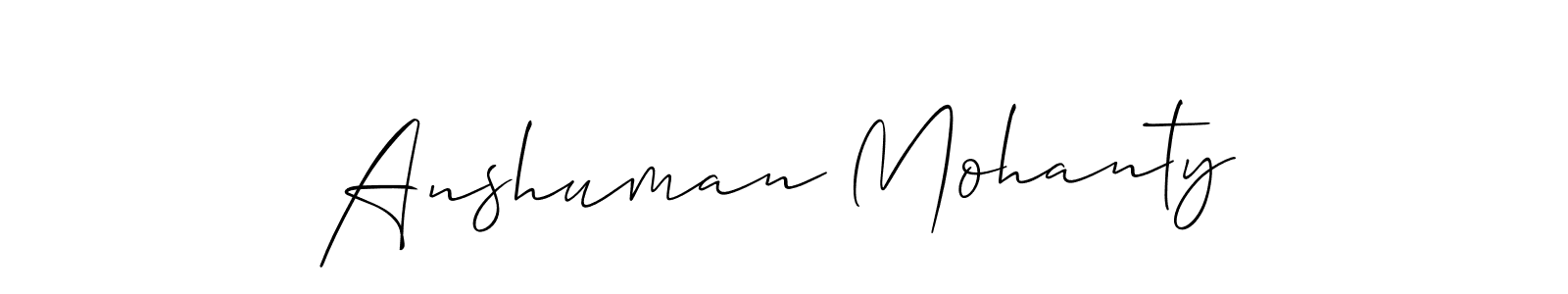 How to make Anshuman Mohanty name signature. Use Allison_Script style for creating short signs online. This is the latest handwritten sign. Anshuman Mohanty signature style 2 images and pictures png