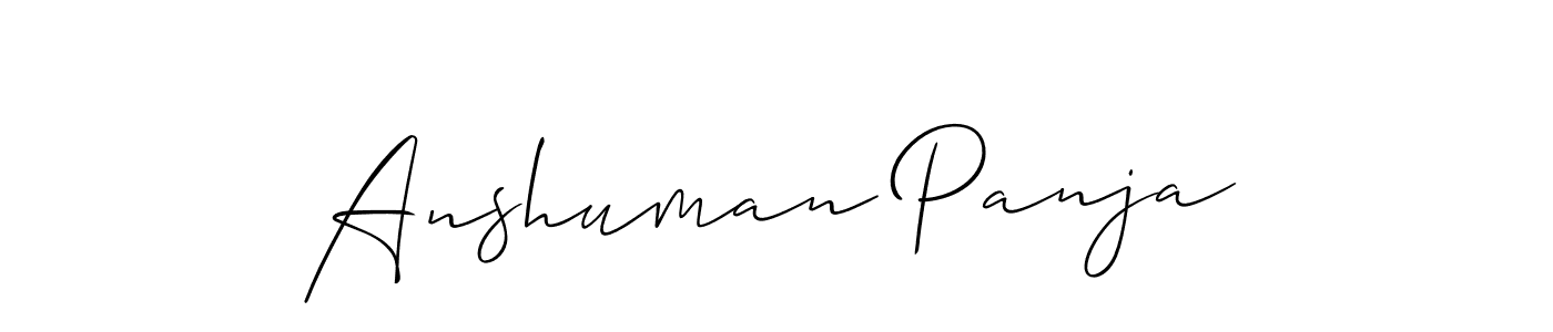 Create a beautiful signature design for name Anshuman Panja. With this signature (Allison_Script) fonts, you can make a handwritten signature for free. Anshuman Panja signature style 2 images and pictures png