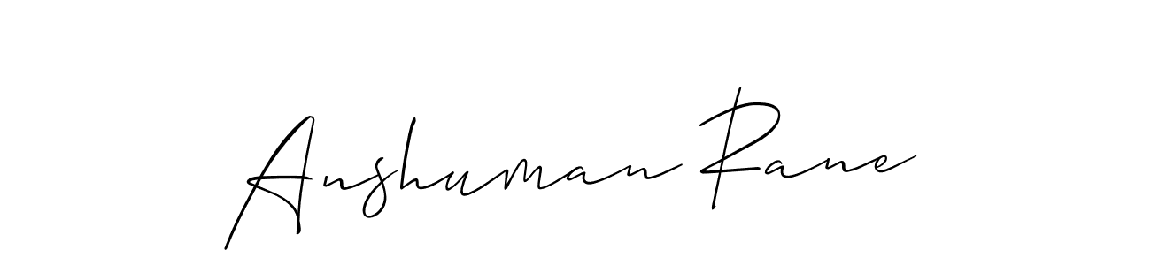 Use a signature maker to create a handwritten signature online. With this signature software, you can design (Allison_Script) your own signature for name Anshuman Rane. Anshuman Rane signature style 2 images and pictures png