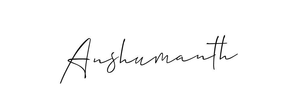 How to make Anshumanth name signature. Use Allison_Script style for creating short signs online. This is the latest handwritten sign. Anshumanth signature style 2 images and pictures png