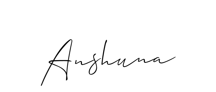 Create a beautiful signature design for name Anshuna. With this signature (Allison_Script) fonts, you can make a handwritten signature for free. Anshuna signature style 2 images and pictures png