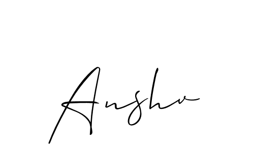 Allison_Script is a professional signature style that is perfect for those who want to add a touch of class to their signature. It is also a great choice for those who want to make their signature more unique. Get Anshv name to fancy signature for free. Anshv signature style 2 images and pictures png