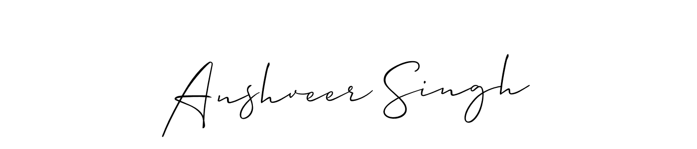 The best way (Allison_Script) to make a short signature is to pick only two or three words in your name. The name Anshveer Singh include a total of six letters. For converting this name. Anshveer Singh signature style 2 images and pictures png