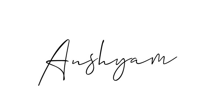 Best and Professional Signature Style for Anshyam. Allison_Script Best Signature Style Collection. Anshyam signature style 2 images and pictures png