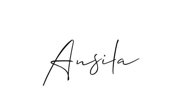 Use a signature maker to create a handwritten signature online. With this signature software, you can design (Allison_Script) your own signature for name Ansila. Ansila signature style 2 images and pictures png