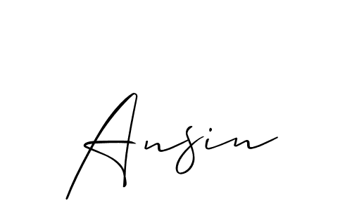 Use a signature maker to create a handwritten signature online. With this signature software, you can design (Allison_Script) your own signature for name Ansin. Ansin signature style 2 images and pictures png