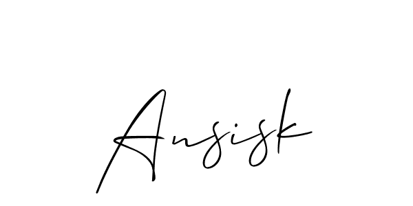 The best way (Allison_Script) to make a short signature is to pick only two or three words in your name. The name Ansisk include a total of six letters. For converting this name. Ansisk signature style 2 images and pictures png