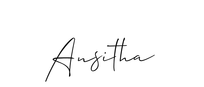 You should practise on your own different ways (Allison_Script) to write your name (Ansitha) in signature. don't let someone else do it for you. Ansitha signature style 2 images and pictures png