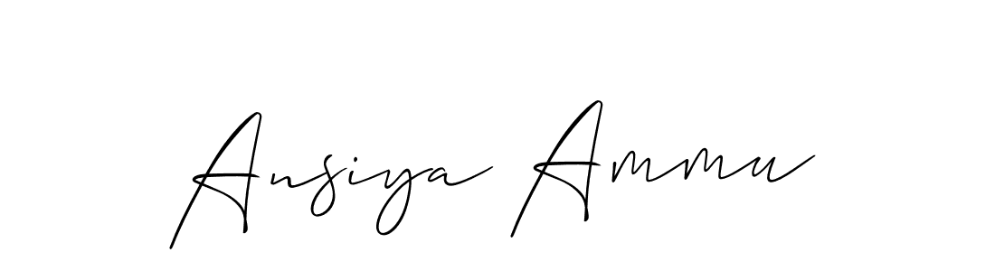 It looks lik you need a new signature style for name Ansiya Ammu. Design unique handwritten (Allison_Script) signature with our free signature maker in just a few clicks. Ansiya Ammu signature style 2 images and pictures png