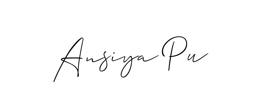 How to make Ansiya Pu signature? Allison_Script is a professional autograph style. Create handwritten signature for Ansiya Pu name. Ansiya Pu signature style 2 images and pictures png