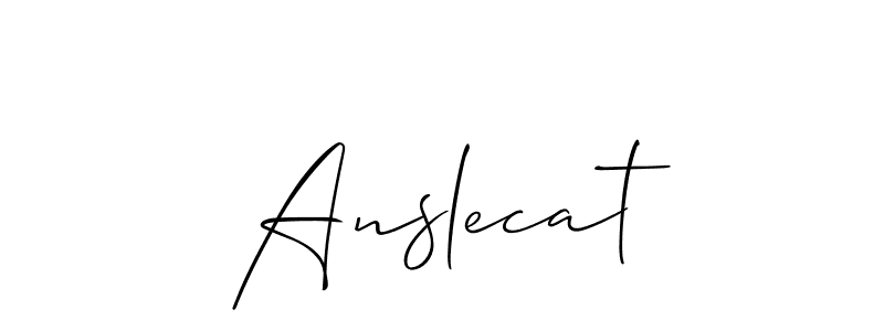 Create a beautiful signature design for name Anslecat. With this signature (Allison_Script) fonts, you can make a handwritten signature for free. Anslecat signature style 2 images and pictures png