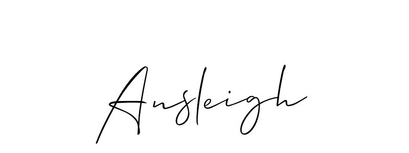 Make a beautiful signature design for name Ansleigh. Use this online signature maker to create a handwritten signature for free. Ansleigh signature style 2 images and pictures png