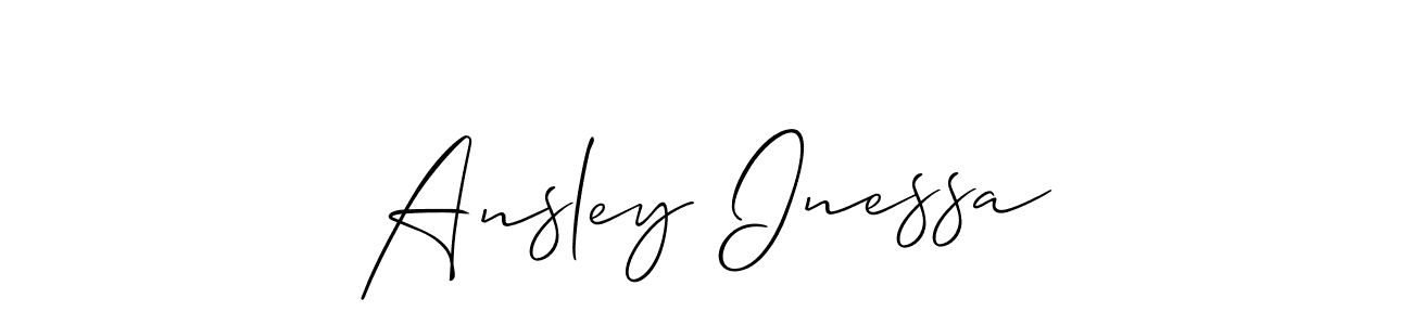 You should practise on your own different ways (Allison_Script) to write your name (Ansley Inessa) in signature. don't let someone else do it for you. Ansley Inessa signature style 2 images and pictures png