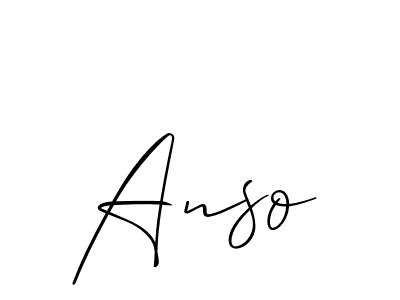 The best way (Allison_Script) to make a short signature is to pick only two or three words in your name. The name Anso include a total of six letters. For converting this name. Anso signature style 2 images and pictures png