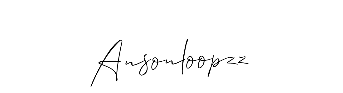 How to Draw Ansonloopzz signature style? Allison_Script is a latest design signature styles for name Ansonloopzz. Ansonloopzz signature style 2 images and pictures png