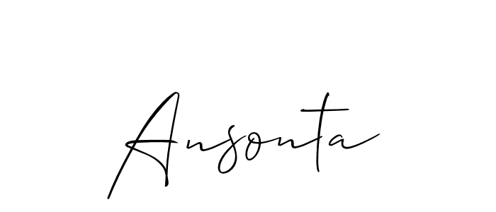 Create a beautiful signature design for name Ansonta. With this signature (Allison_Script) fonts, you can make a handwritten signature for free. Ansonta signature style 2 images and pictures png