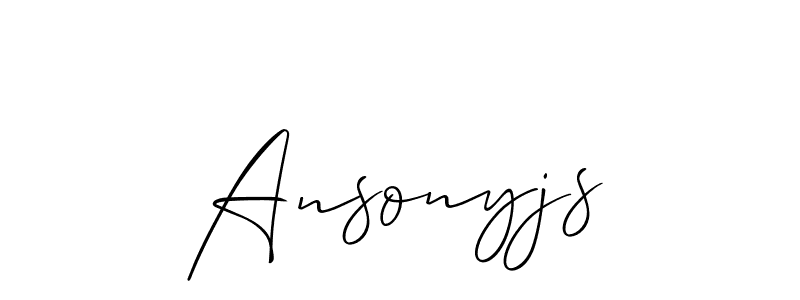 How to make Ansonyjs name signature. Use Allison_Script style for creating short signs online. This is the latest handwritten sign. Ansonyjs signature style 2 images and pictures png