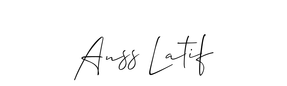 Anss Latif stylish signature style. Best Handwritten Sign (Allison_Script) for my name. Handwritten Signature Collection Ideas for my name Anss Latif. Anss Latif signature style 2 images and pictures png
