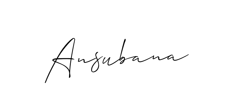 How to make Ansubana name signature. Use Allison_Script style for creating short signs online. This is the latest handwritten sign. Ansubana signature style 2 images and pictures png