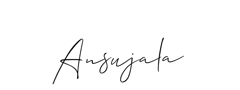 Make a beautiful signature design for name Ansujala. With this signature (Allison_Script) style, you can create a handwritten signature for free. Ansujala signature style 2 images and pictures png