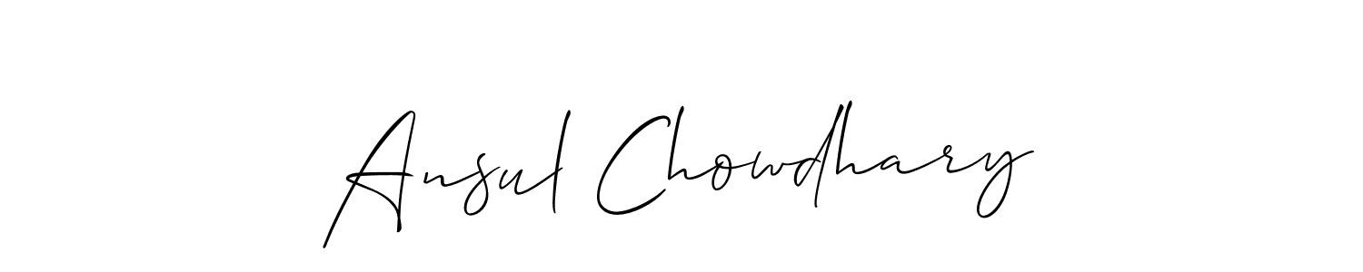 Allison_Script is a professional signature style that is perfect for those who want to add a touch of class to their signature. It is also a great choice for those who want to make their signature more unique. Get Ansul Chowdhary name to fancy signature for free. Ansul Chowdhary signature style 2 images and pictures png