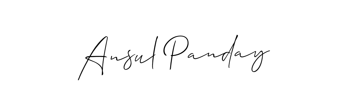 Create a beautiful signature design for name Ansul Panday. With this signature (Allison_Script) fonts, you can make a handwritten signature for free. Ansul Panday signature style 2 images and pictures png