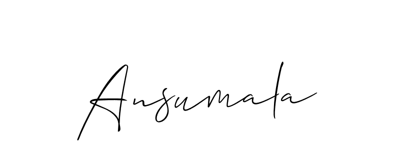 Design your own signature with our free online signature maker. With this signature software, you can create a handwritten (Allison_Script) signature for name Ansumala. Ansumala signature style 2 images and pictures png