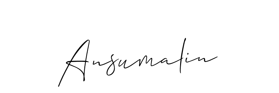 It looks lik you need a new signature style for name Ansumalin. Design unique handwritten (Allison_Script) signature with our free signature maker in just a few clicks. Ansumalin signature style 2 images and pictures png