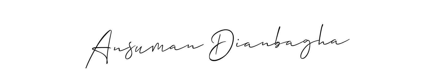 How to make Ansuman Dianbagha signature? Allison_Script is a professional autograph style. Create handwritten signature for Ansuman Dianbagha name. Ansuman Dianbagha signature style 2 images and pictures png