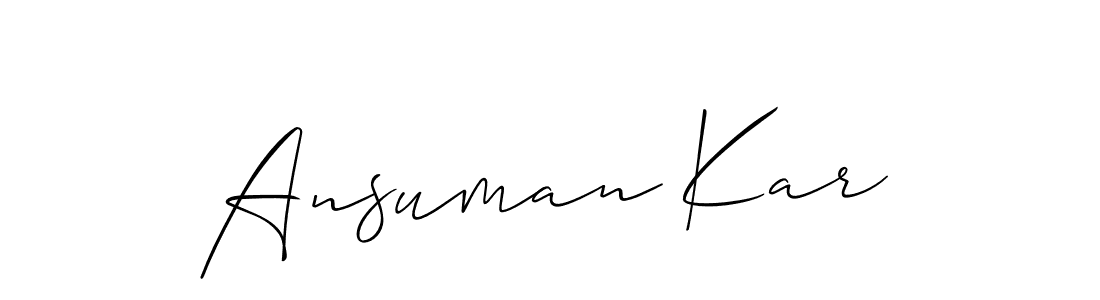 Make a beautiful signature design for name Ansuman Kar. With this signature (Allison_Script) style, you can create a handwritten signature for free. Ansuman Kar signature style 2 images and pictures png