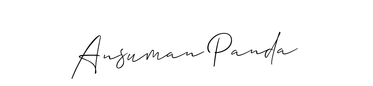 The best way (Allison_Script) to make a short signature is to pick only two or three words in your name. The name Ansuman Panda include a total of six letters. For converting this name. Ansuman Panda signature style 2 images and pictures png