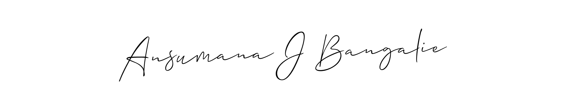 Create a beautiful signature design for name Ansumana J Bangalie. With this signature (Allison_Script) fonts, you can make a handwritten signature for free. Ansumana J Bangalie signature style 2 images and pictures png