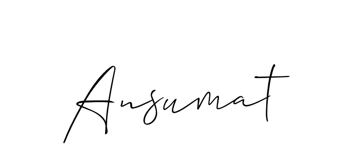 Design your own signature with our free online signature maker. With this signature software, you can create a handwritten (Allison_Script) signature for name Ansumat. Ansumat signature style 2 images and pictures png