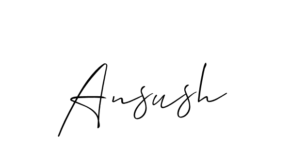 Allison_Script is a professional signature style that is perfect for those who want to add a touch of class to their signature. It is also a great choice for those who want to make their signature more unique. Get Ansush name to fancy signature for free. Ansush signature style 2 images and pictures png