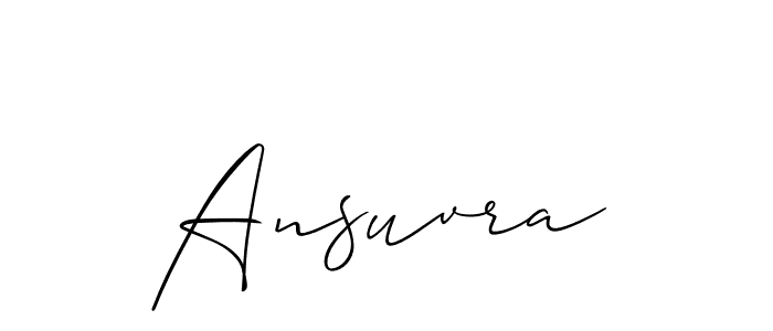 How to make Ansuvra signature? Allison_Script is a professional autograph style. Create handwritten signature for Ansuvra name. Ansuvra signature style 2 images and pictures png