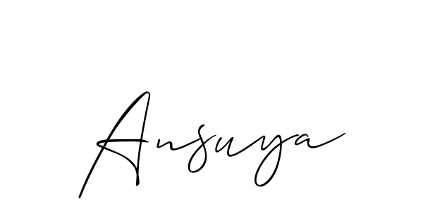 The best way (Allison_Script) to make a short signature is to pick only two or three words in your name. The name Ansuya include a total of six letters. For converting this name. Ansuya signature style 2 images and pictures png