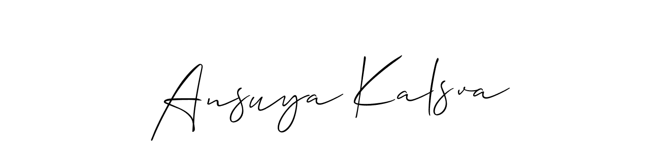 Ansuya Kalsva stylish signature style. Best Handwritten Sign (Allison_Script) for my name. Handwritten Signature Collection Ideas for my name Ansuya Kalsva. Ansuya Kalsva signature style 2 images and pictures png