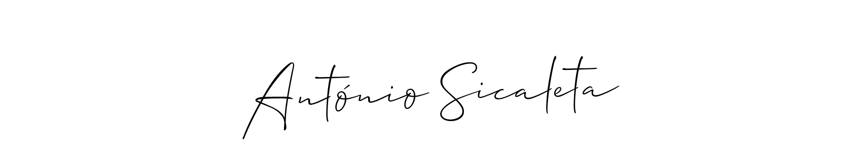 Create a beautiful signature design for name António Sicaleta. With this signature (Allison_Script) fonts, you can make a handwritten signature for free. António Sicaleta signature style 2 images and pictures png