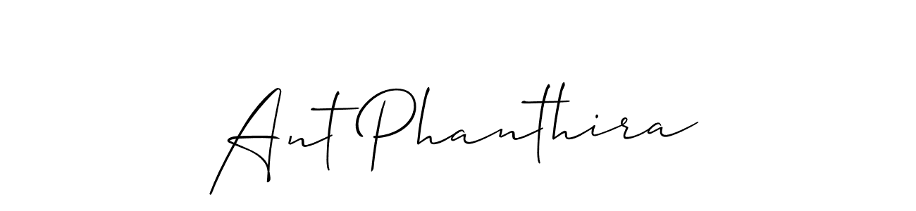 It looks lik you need a new signature style for name Ant Phanthira. Design unique handwritten (Allison_Script) signature with our free signature maker in just a few clicks. Ant Phanthira signature style 2 images and pictures png