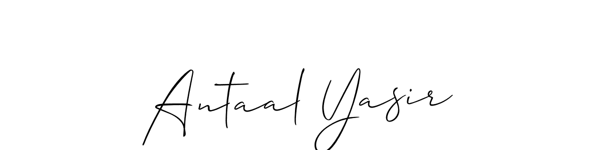 Make a beautiful signature design for name Antaal Yasir. With this signature (Allison_Script) style, you can create a handwritten signature for free. Antaal Yasir signature style 2 images and pictures png