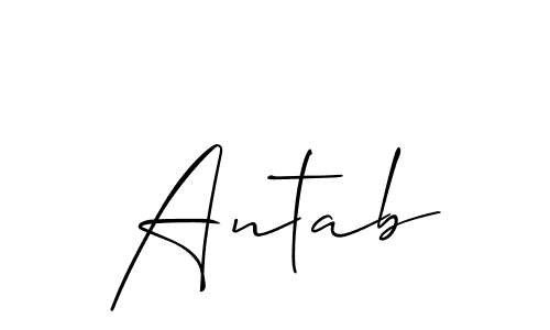 The best way (Allison_Script) to make a short signature is to pick only two or three words in your name. The name Antab include a total of six letters. For converting this name. Antab signature style 2 images and pictures png