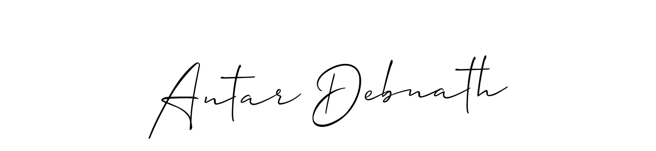 Make a beautiful signature design for name Antar Debnath. With this signature (Allison_Script) style, you can create a handwritten signature for free. Antar Debnath signature style 2 images and pictures png