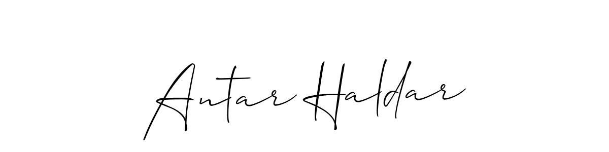 Also we have Antar Haldar name is the best signature style. Create professional handwritten signature collection using Allison_Script autograph style. Antar Haldar signature style 2 images and pictures png