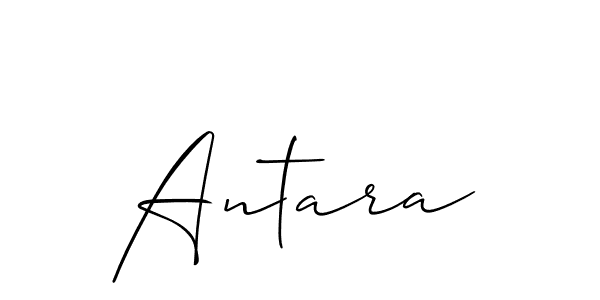 Design your own signature with our free online signature maker. With this signature software, you can create a handwritten (Allison_Script) signature for name Antara. Antara signature style 2 images and pictures png