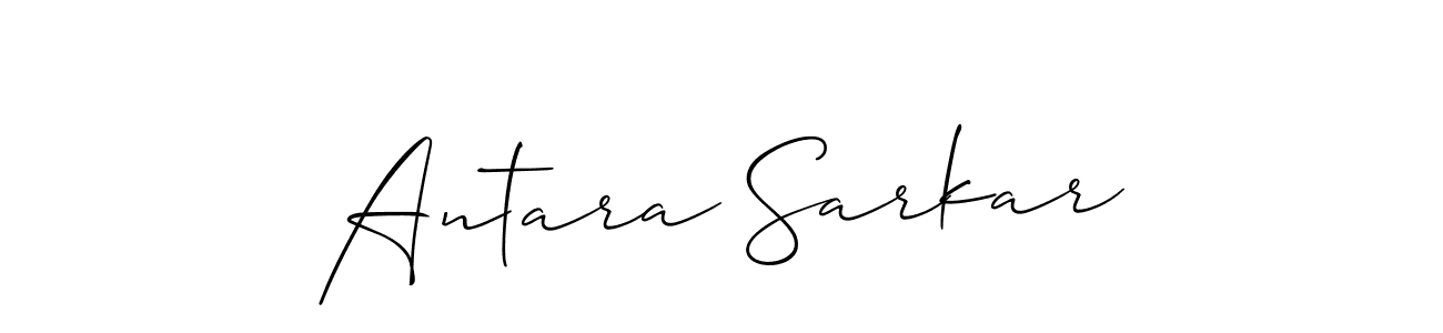 How to make Antara Sarkar name signature. Use Allison_Script style for creating short signs online. This is the latest handwritten sign. Antara Sarkar signature style 2 images and pictures png