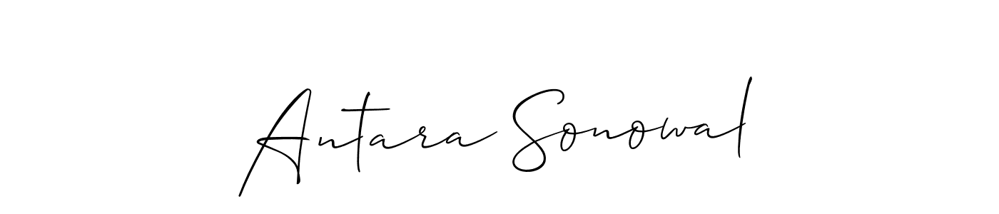 How to Draw Antara Sonowal signature style? Allison_Script is a latest design signature styles for name Antara Sonowal. Antara Sonowal signature style 2 images and pictures png