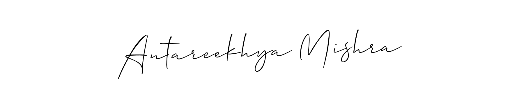 Create a beautiful signature design for name Antareekhya Mishra. With this signature (Allison_Script) fonts, you can make a handwritten signature for free. Antareekhya Mishra signature style 2 images and pictures png