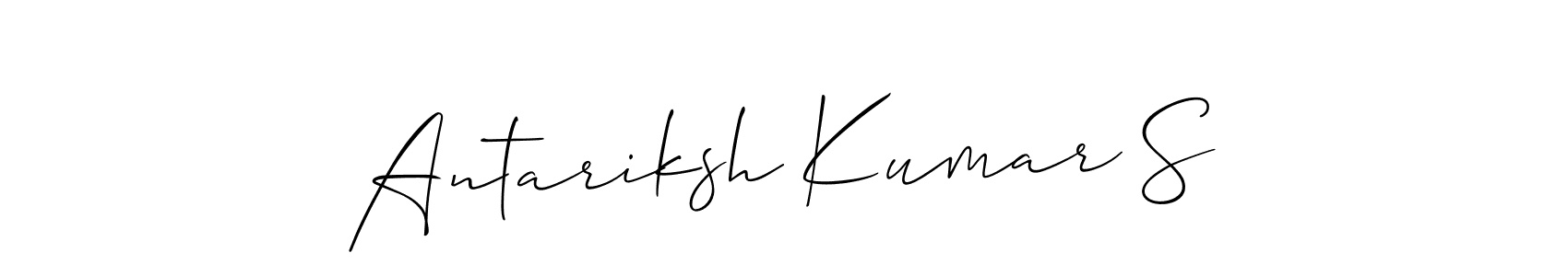 Design your own signature with our free online signature maker. With this signature software, you can create a handwritten (Allison_Script) signature for name Antariksh Kumar S. Antariksh Kumar S signature style 2 images and pictures png